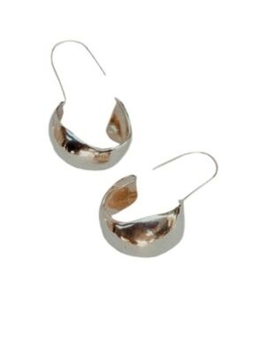 Uni Jewelry Nira Hoops Artisan Brass Sculptural Statement Earrings Handcrafted
